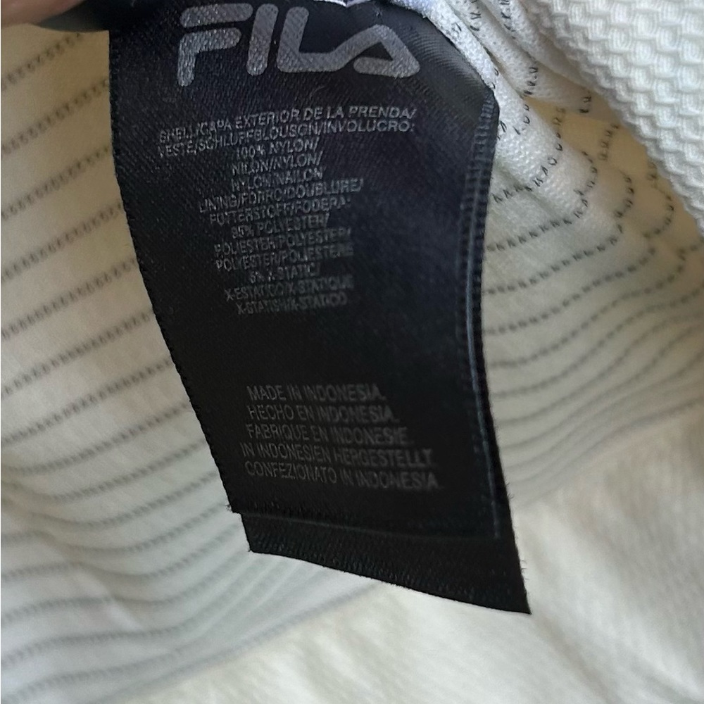 NWOT-Fila Sz XL off white jacket with striped lining & pockets - Picture 7 of 12